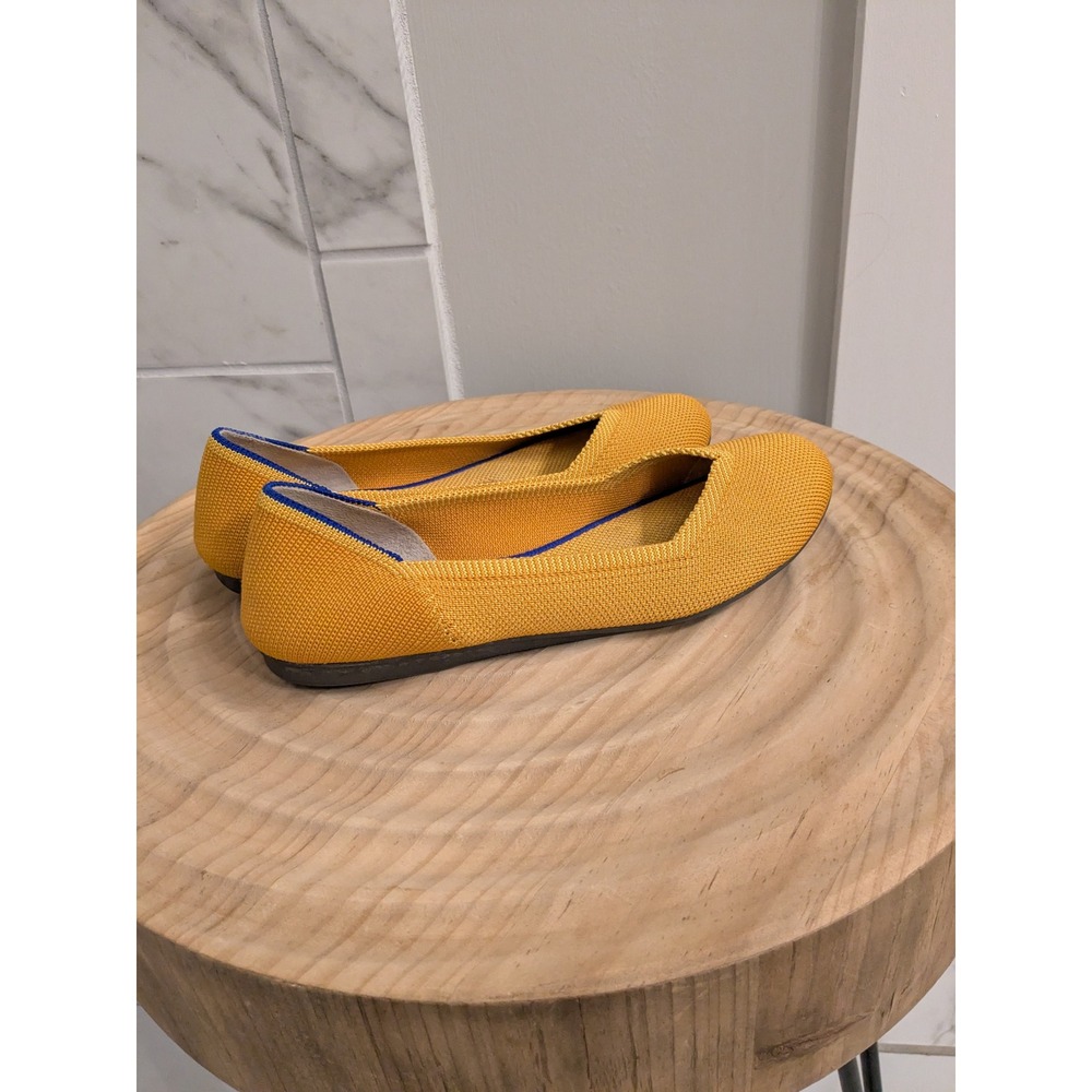 Rothy's Round Toe Mustard Knit Flats Women's Shoes Size 6 Comfortable - Picture 2 of 7